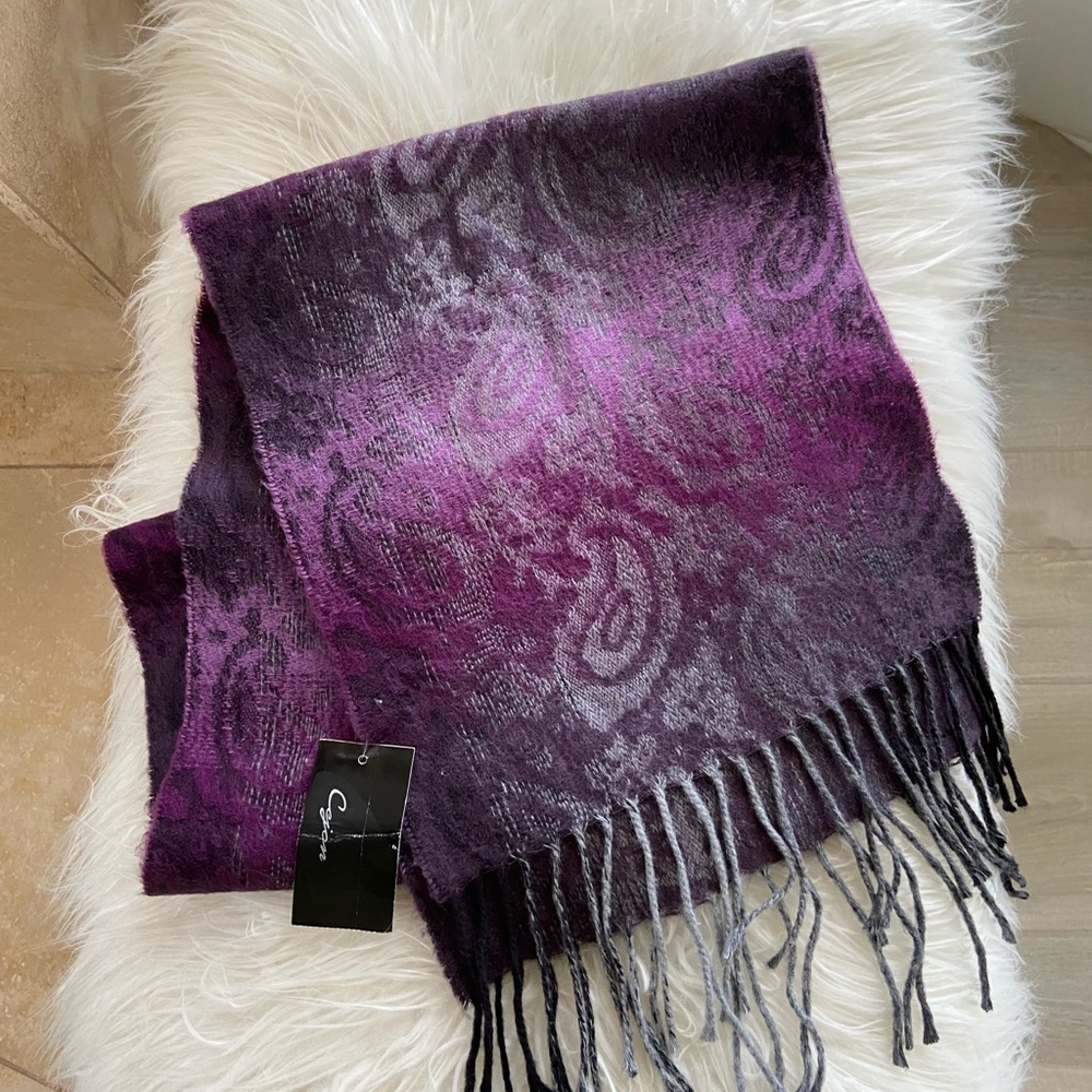 NEW Ombré Purple Paisley Italian Scarf